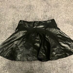 SOLD Cider black leather mini skirt